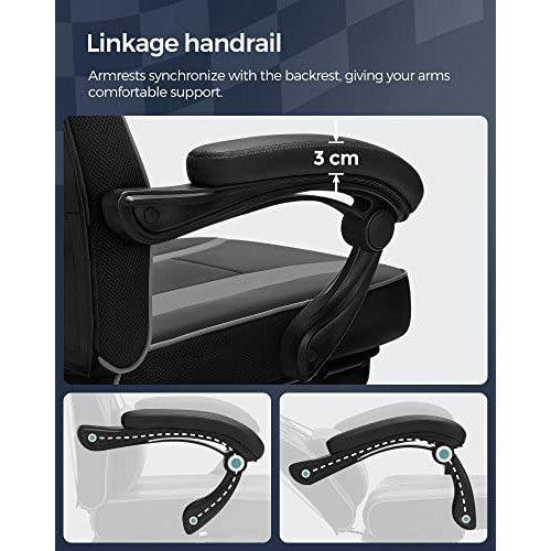 Podesiva, ergonomska uredska stolica, nosivost do 150 kg, crna i siva | SONGMICS-Vasdom.hr