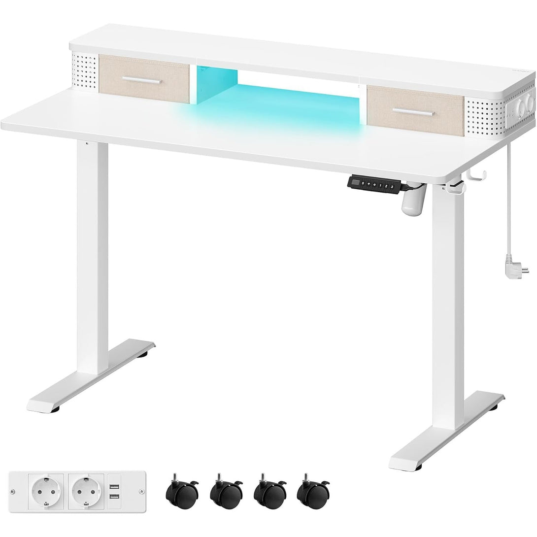 Podesivi električni radni stol, 60 x 120 x (72-120) cm, bijeli | VASAGLE-Vasdom.hr