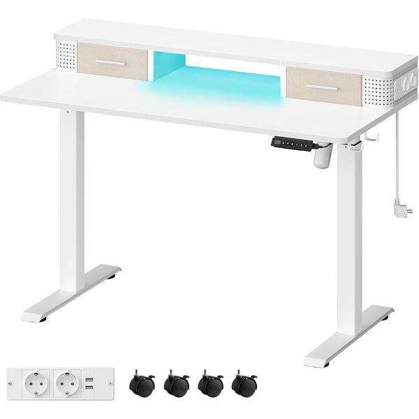 Podesivi električni radni stol, 60 x 120 x (72-120) cm, bijeli | VASAGLE-Vasdom.hr