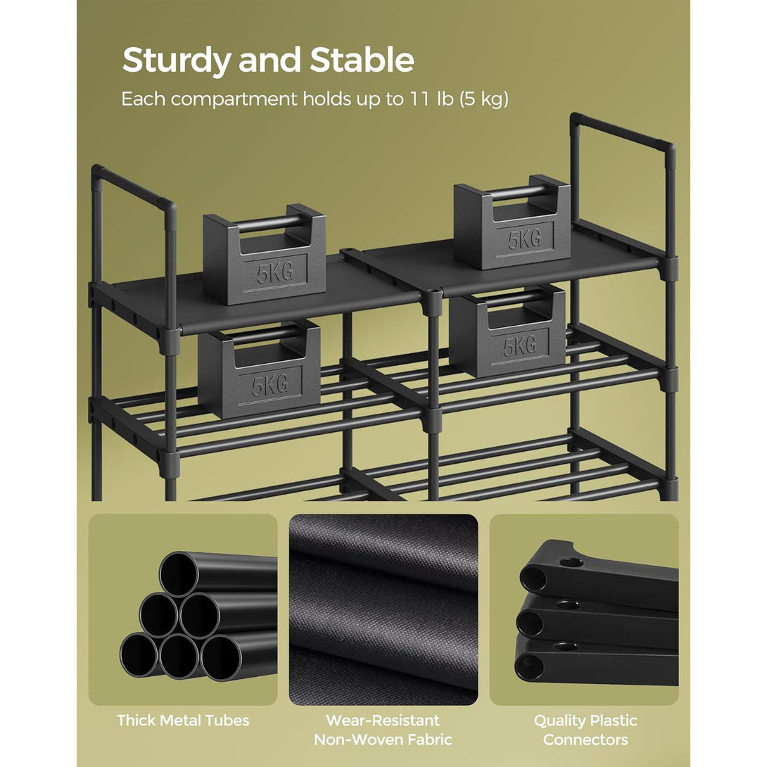 Podesivi stalak za cipele na 8 razina, 29,5 x 86,9 x 157,6 cm, crni | SONGMICS-Vasdom.hr