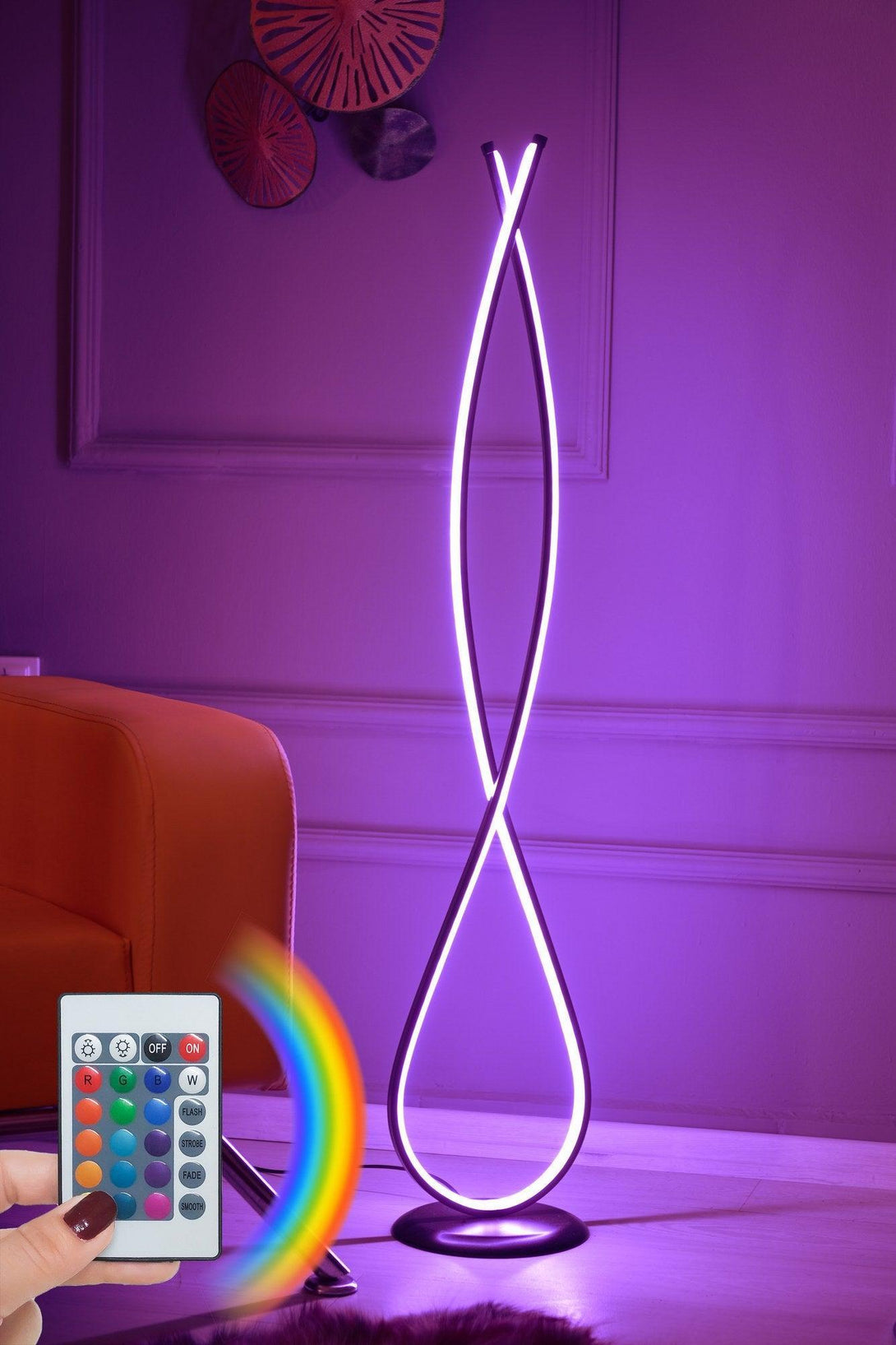 Podna lampa Infinity Black - Multicolor-Vasdom.hr