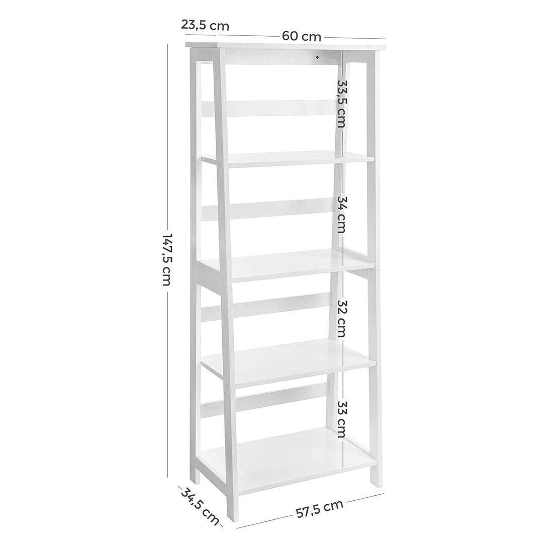 Polica na 5 razina, za kupaonicu, kuhinju, 60 x 34,7 x 147,5 cm, bijela | VASAGLE-Vasdom.hr