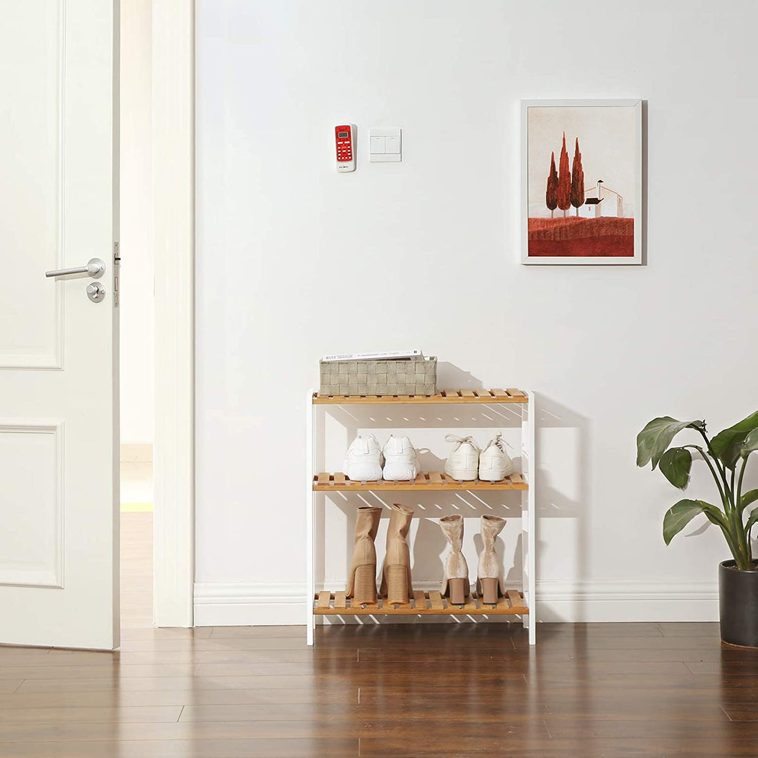 Polica od bambusa, stalak za cipele na 3 razine 60 x 66 x 26 cm | SONGMICS-Vasdom.hr