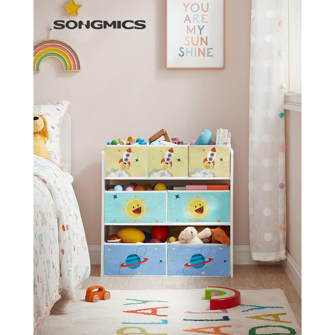 Polica za dječju sobu sa 7 kutija za pohranu, 29,5 x 62,5 x 60 cm, bijela boja | SONGMICS-Vasdom.hr
