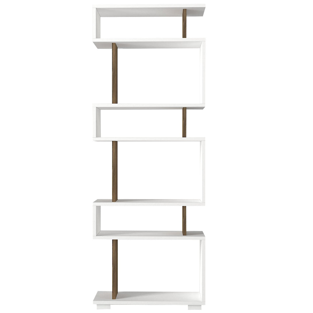 Polica za knjige Blok - White, Walnut-Vasdom.hr