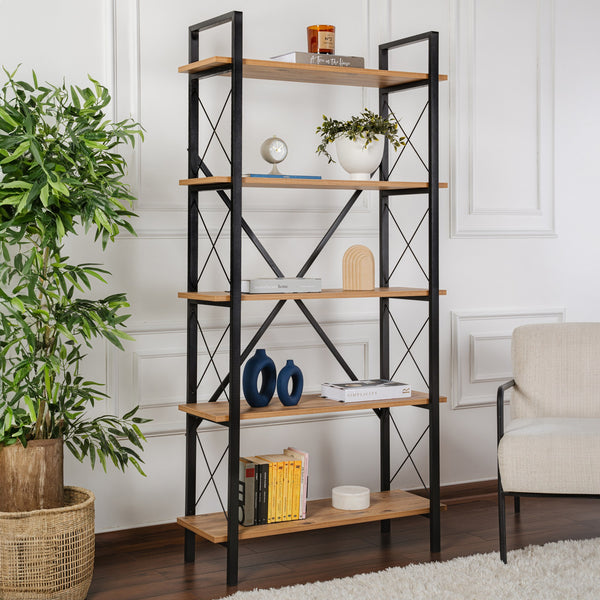 Polica za knjige Elysian - Atlantic Pine, Black-Vasdom.hr