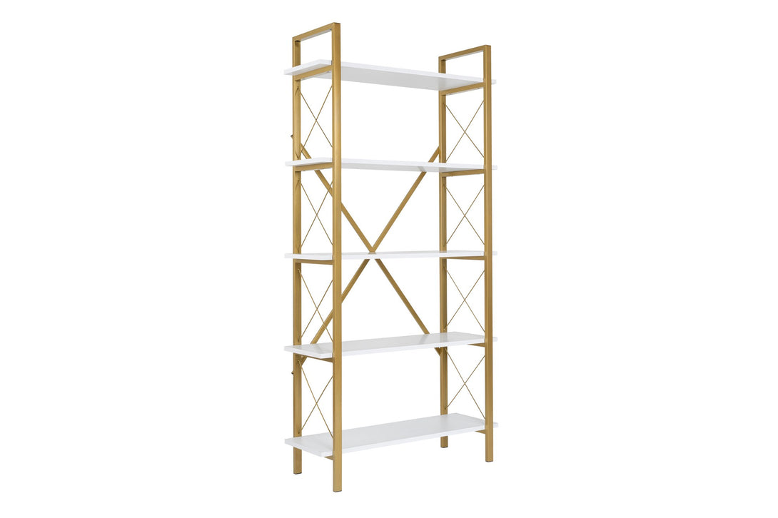 Polica za knjige Elysian - White, Gold-Vasdom.hr