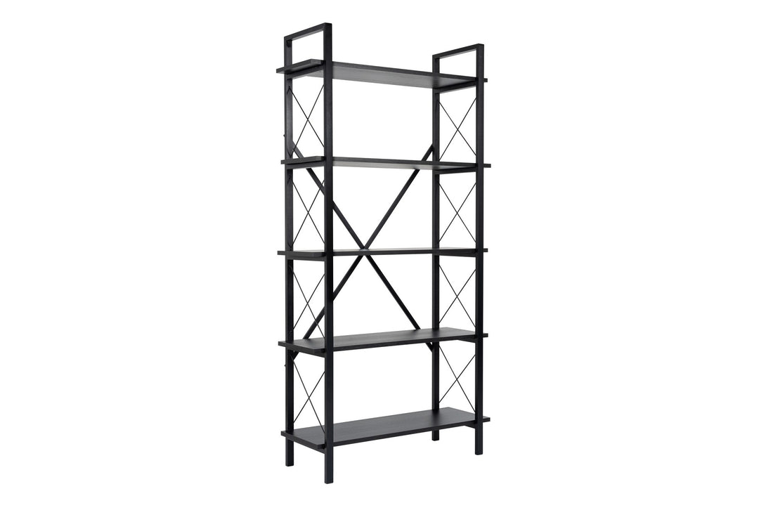 Polica za knjige Elysian - Wood Black, Black-Vasdom.hr