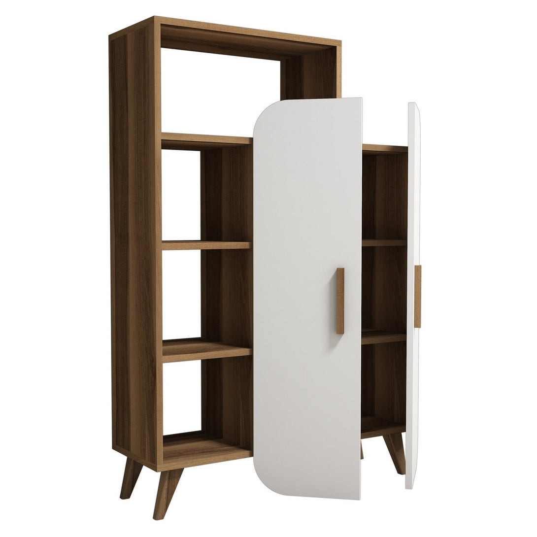 Polica za knjige Form - Walnut, White-Vasdom.hr