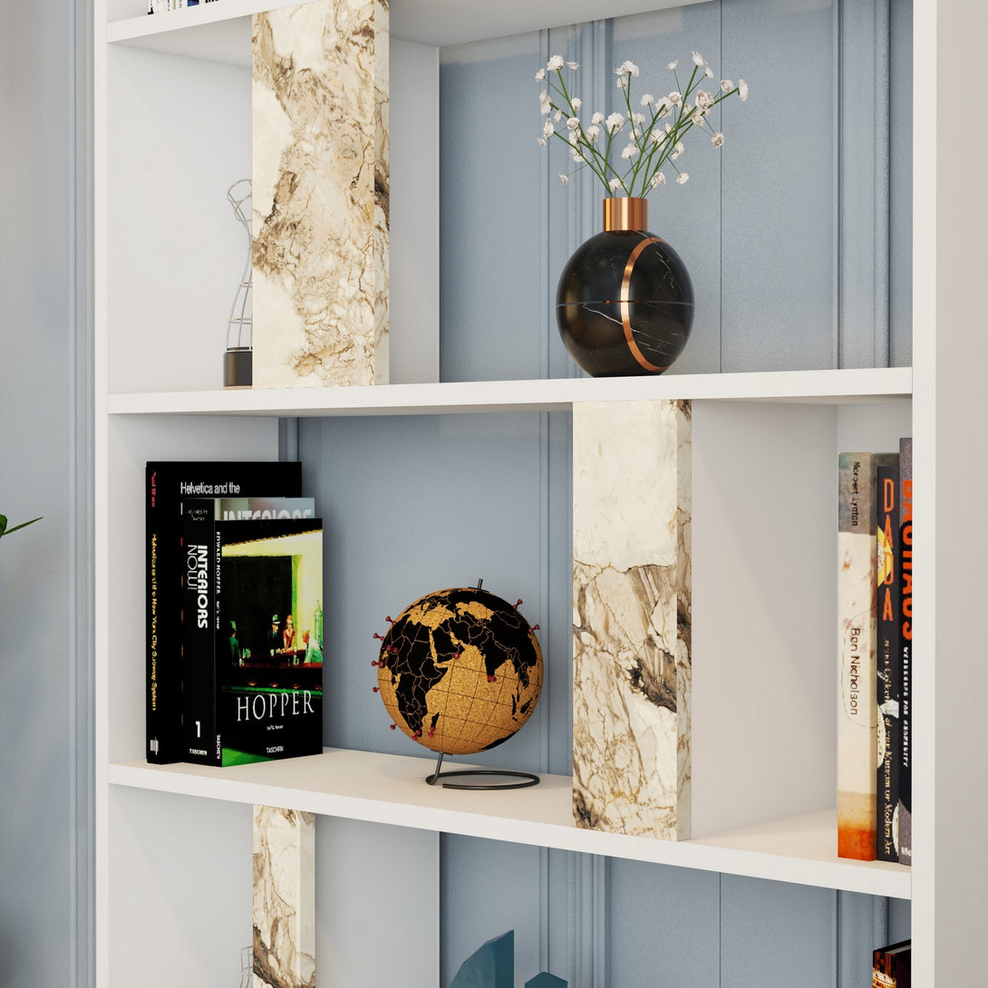 Polica za knjige Lima - White Marble-Vasdom.hr