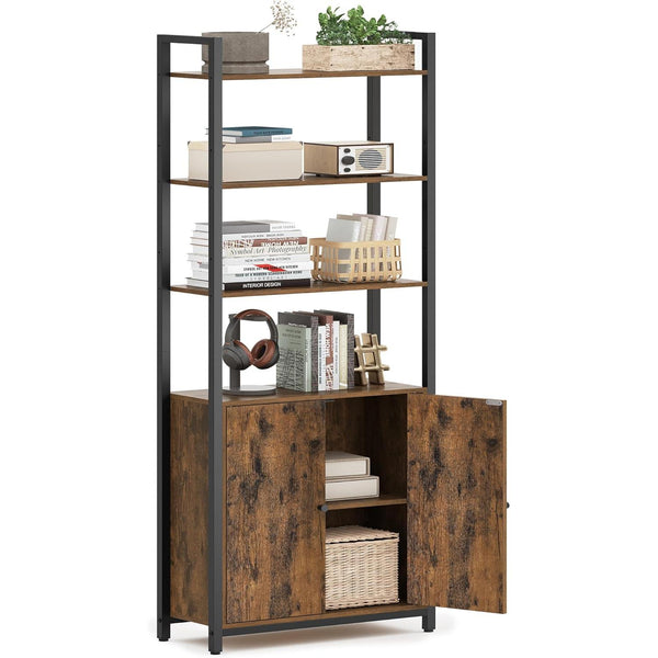 Polica za knjige na 6 razina, 24 x 60 x 159,5 cm, rustikalno smeđa i crna | VASAGLE-Vasdom.hr