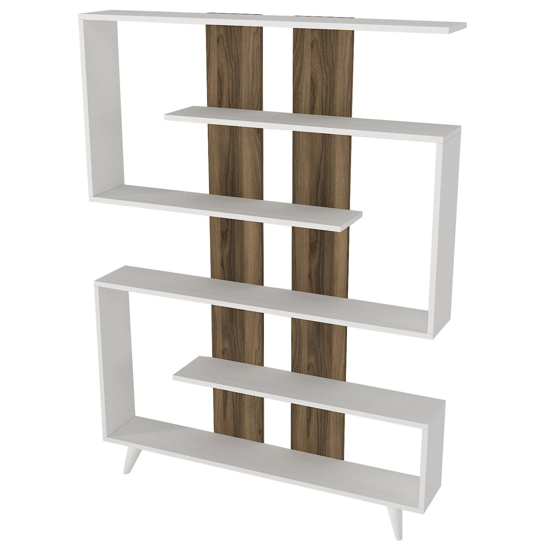 Polica za knjige Rain - White, Walnut-Vasdom.hr