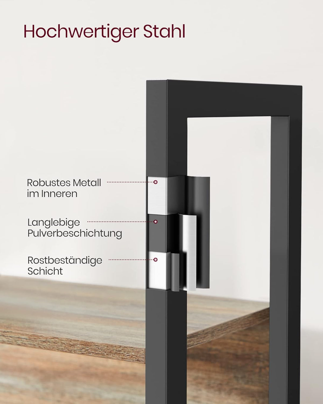Polica za knjige s metalnim okvirom,24 x 158 x 166 cm, smeđe i crne boje | VASAGLE-Vasdom.hr