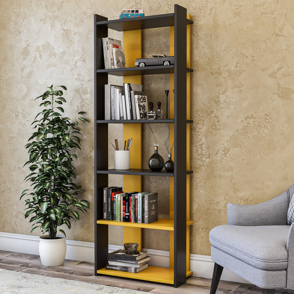 Polica za knjige Sakran - Anthracite, Yellow-Vasdom.hr