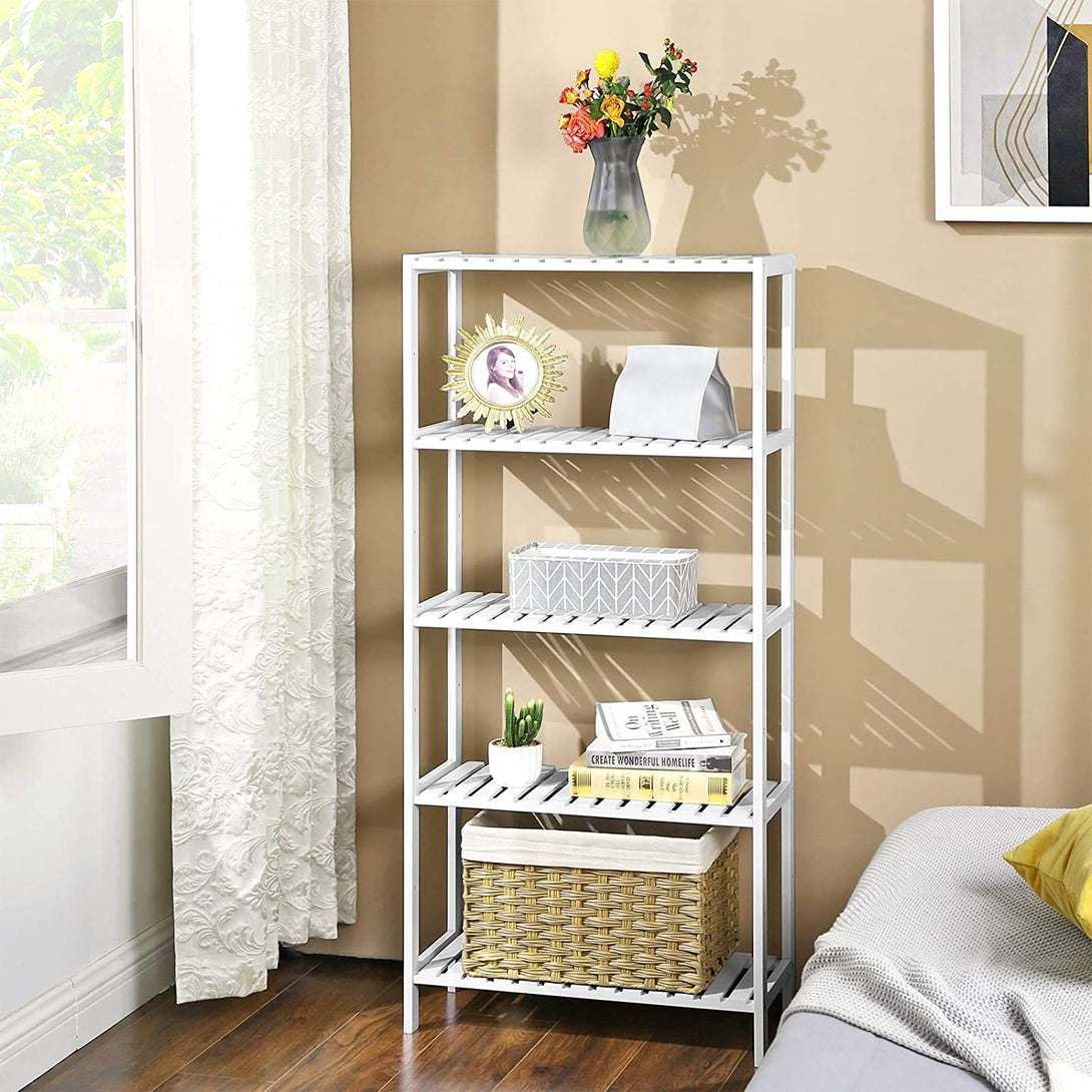 Polica za odlaganje, 5 razina s 9 podesivih visina 60 x 130 x 26 cm, bijela | SONGMICS-Vasdom.hr