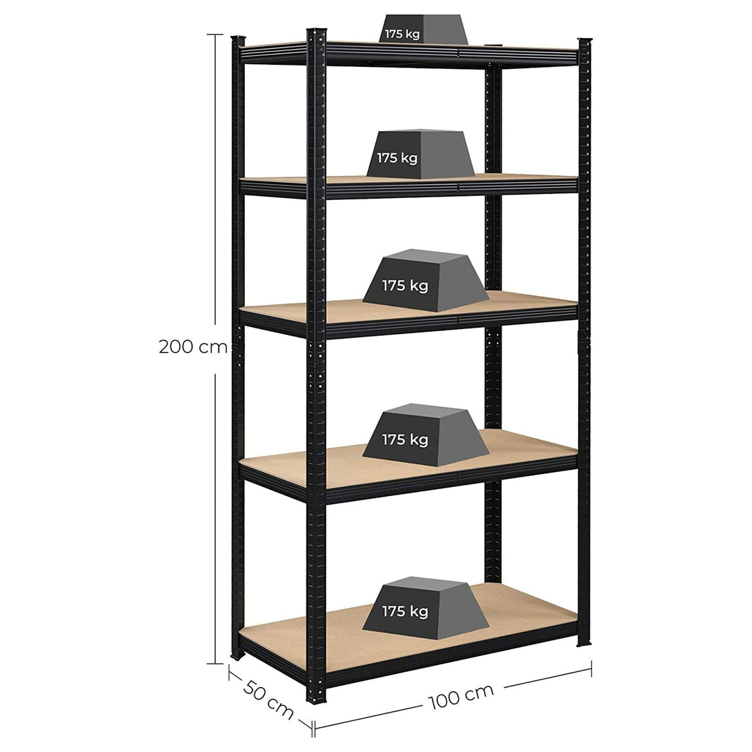 Polica za teške predmete, nosivosti do 600kg, 50 x 100 x 200 cm, crna | SONGMICS-Vasdom.hr