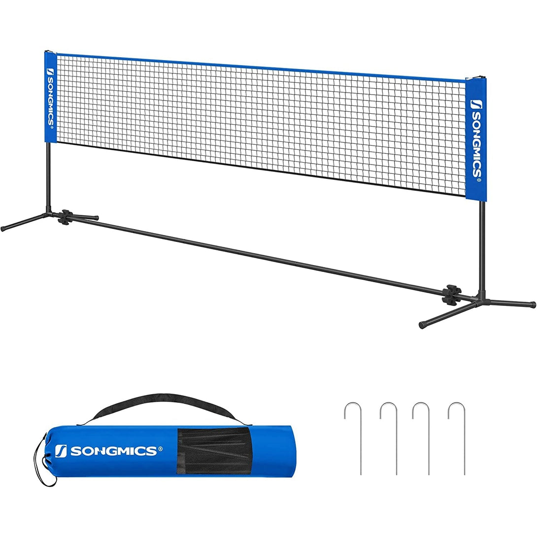 Prijenosna mreža za tenis/badminton sa postoljem podesive visine 5x1,55 m, plava | SONGMICS-Vasdom.hr
