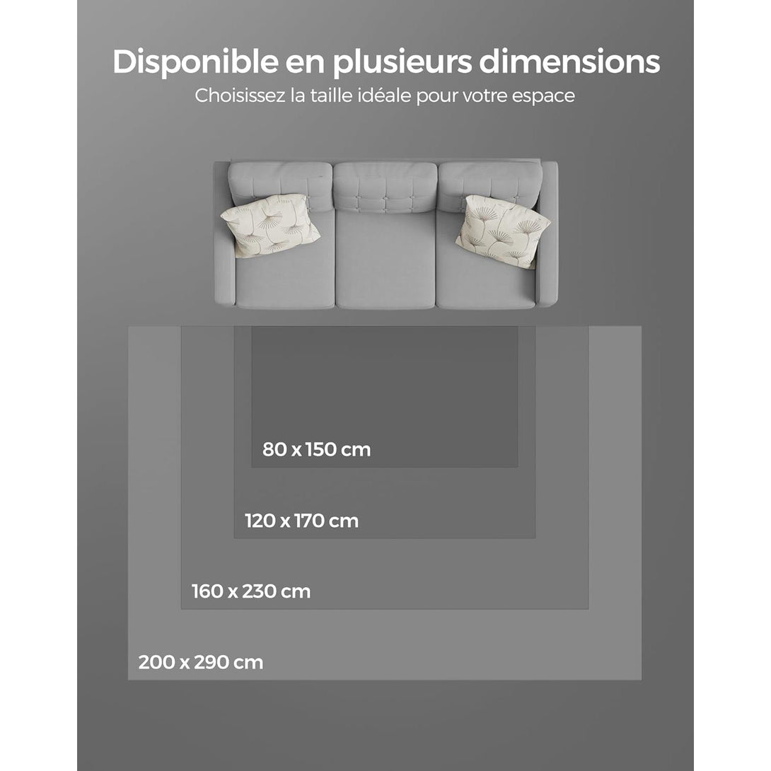 Protuklizni tepih 120 x 170 cm, mekan i moderan tepih za svaku prostoriju, tamno sivi | SONGMICS-Vasdom.hr