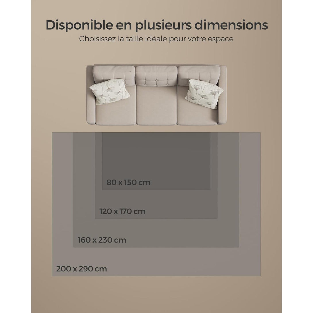 Protuklizni tepih 160 x 230 cm, mekan i moderan tepih za svaku prostoriju, sivi | SONGMICS-Vasdom.hr