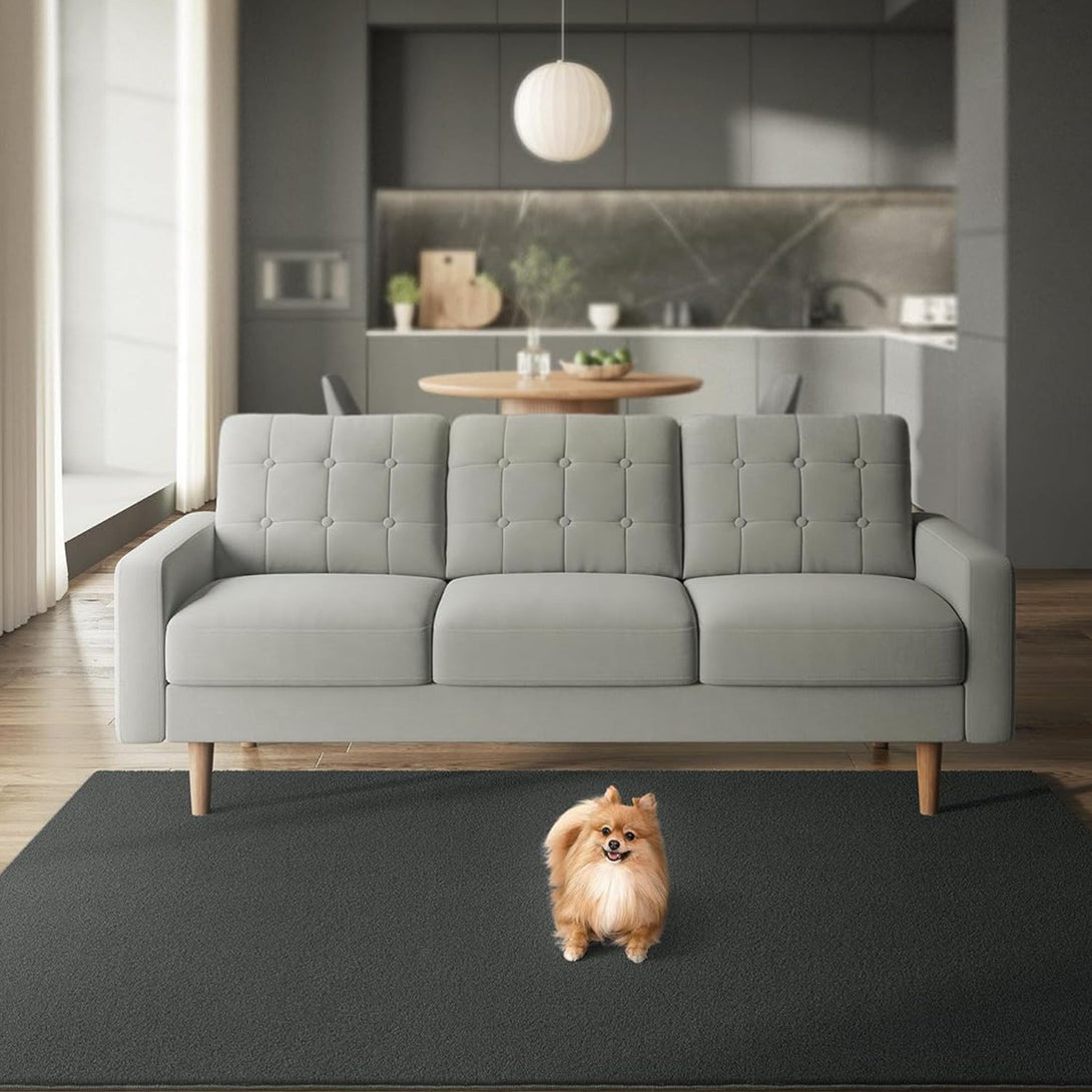 Protuklizni tepih 160x230 cm, mekan i moderan tepih za svaku prostoriju, tamno sivi | SONGMICS-Vasdom.hr