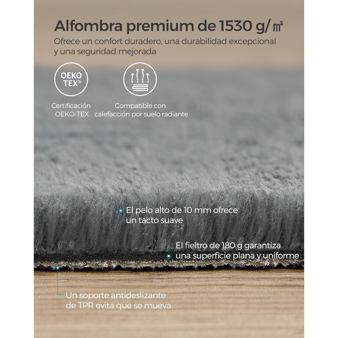 Protuklizni tepih 80 x 150 cm, mekan i moderan tepih za svaku prostoriju, sivi | SONGMICS-Vasdom.hr
