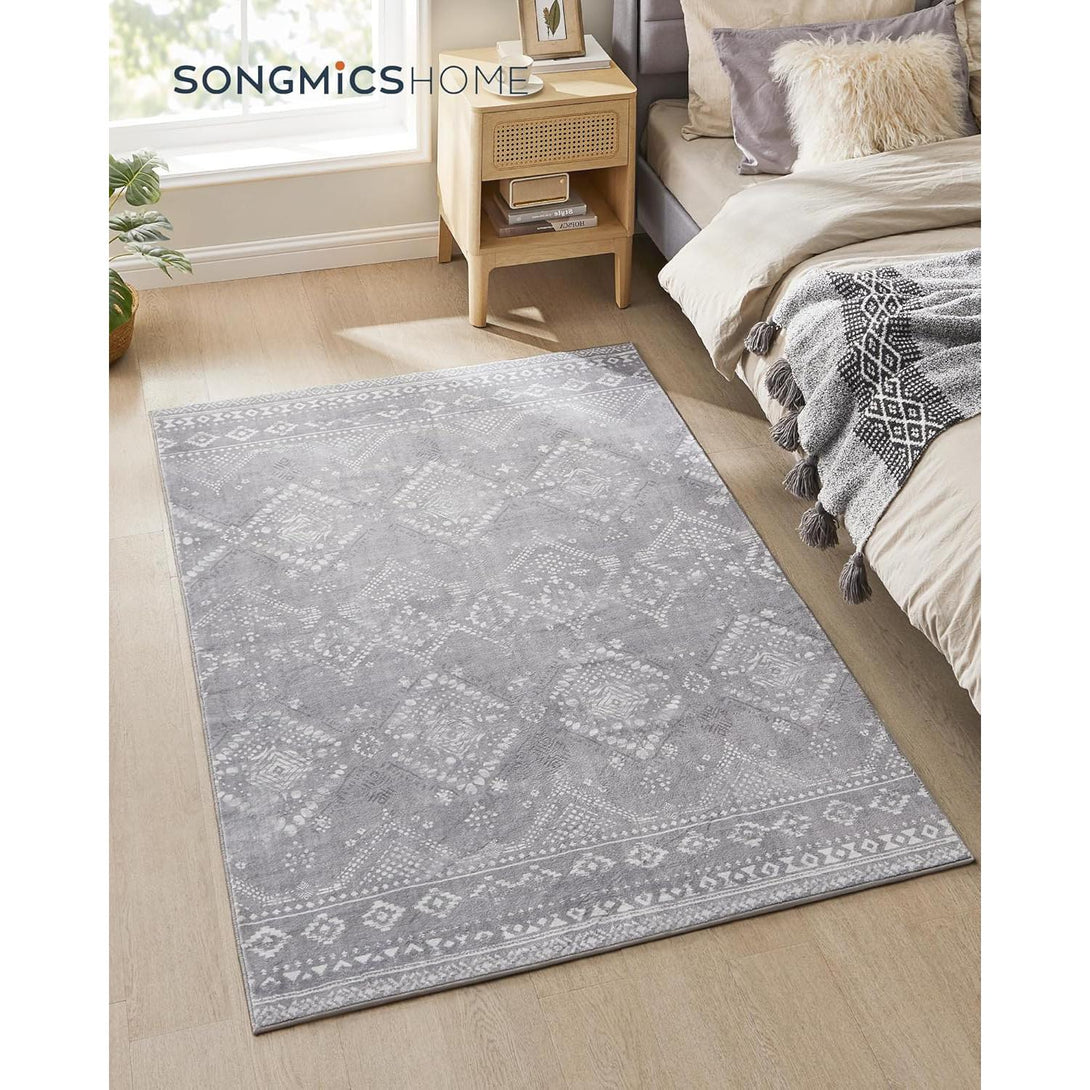 Protuklizni tepih, periv u stroju, boho stil, 120 x 170 cm, svijetlo sive boje | SONGMICS-Vasdom.hr