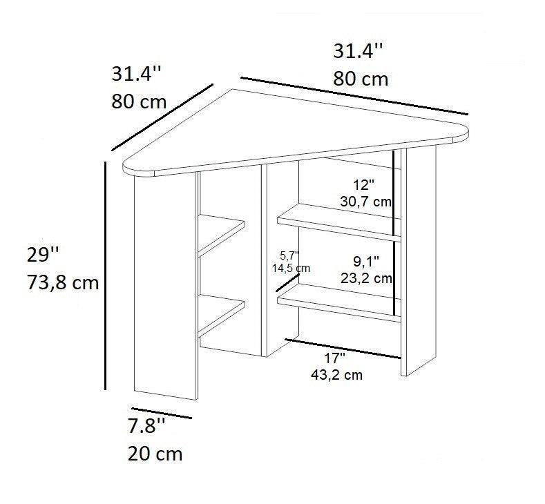 Radni stol Corner - Walnut-Vasdom.hr