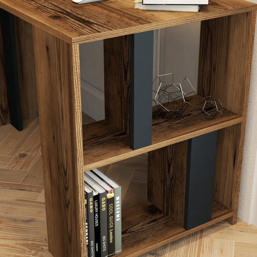 Radni stol Lima - Walnut, Anthracite-Vasdom.hr
