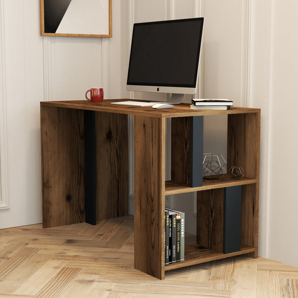 Radni stol Lima - Walnut, Anthracite-Vasdom.hr