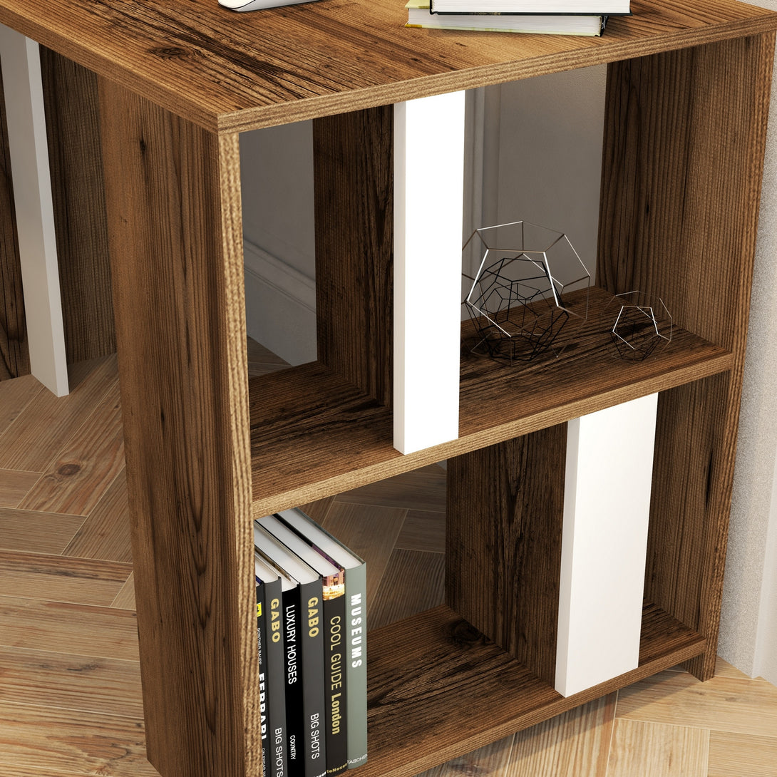 Radni stol Lima - Walnut, White-Vasdom.hr