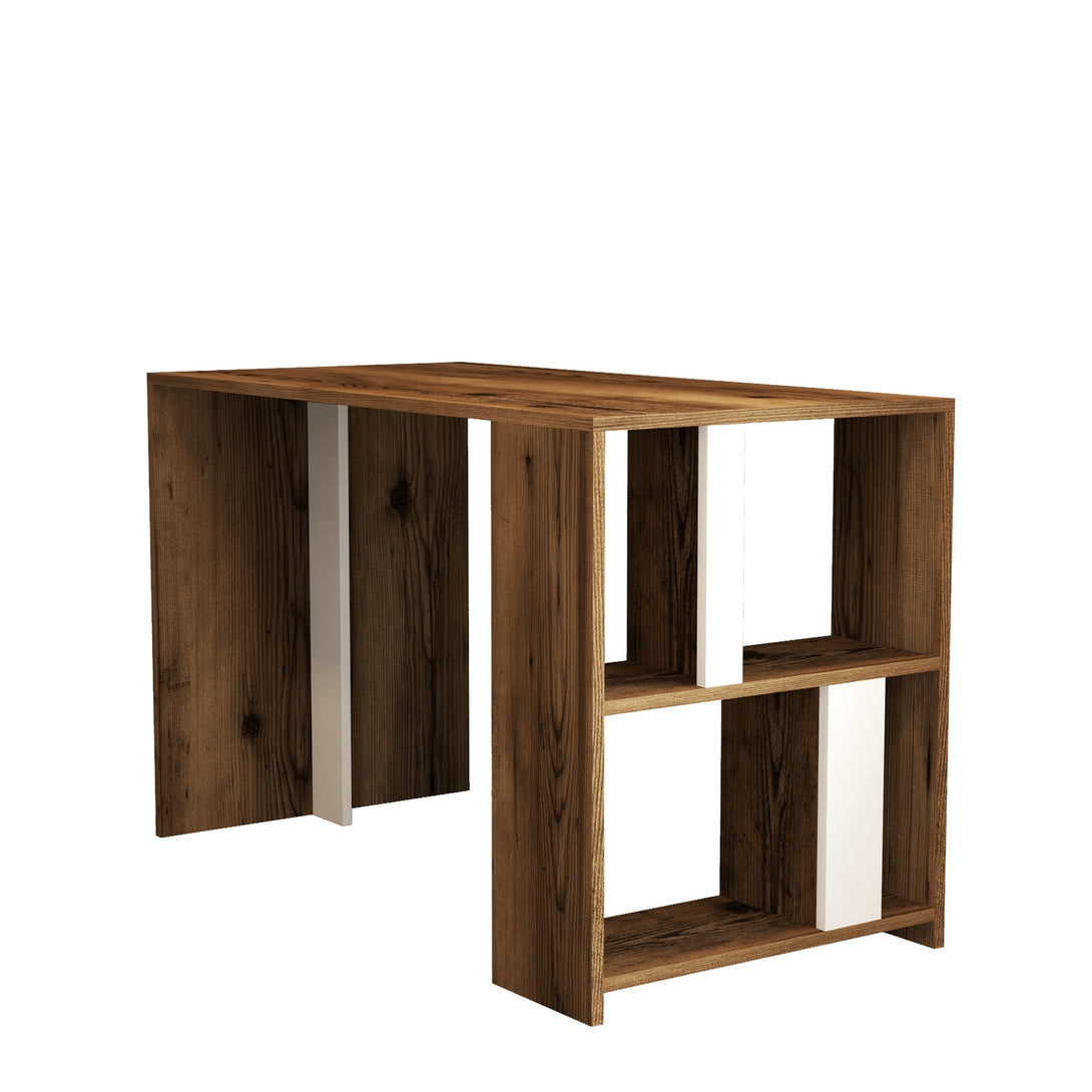 Radni stol Lima - Walnut, White-Vasdom.hr