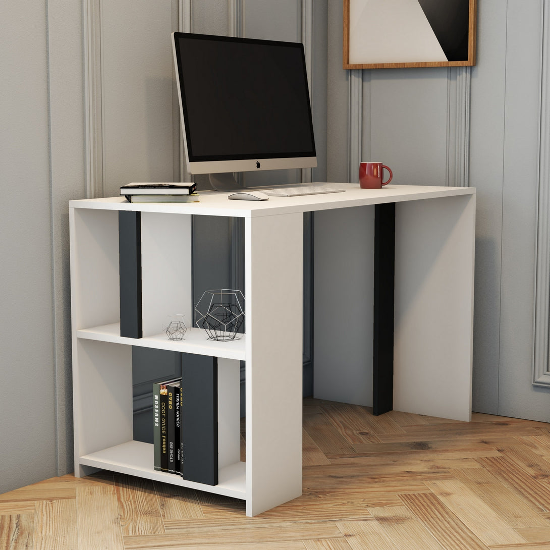 Radni stol Lima - White, Anthracite-Vasdom.hr