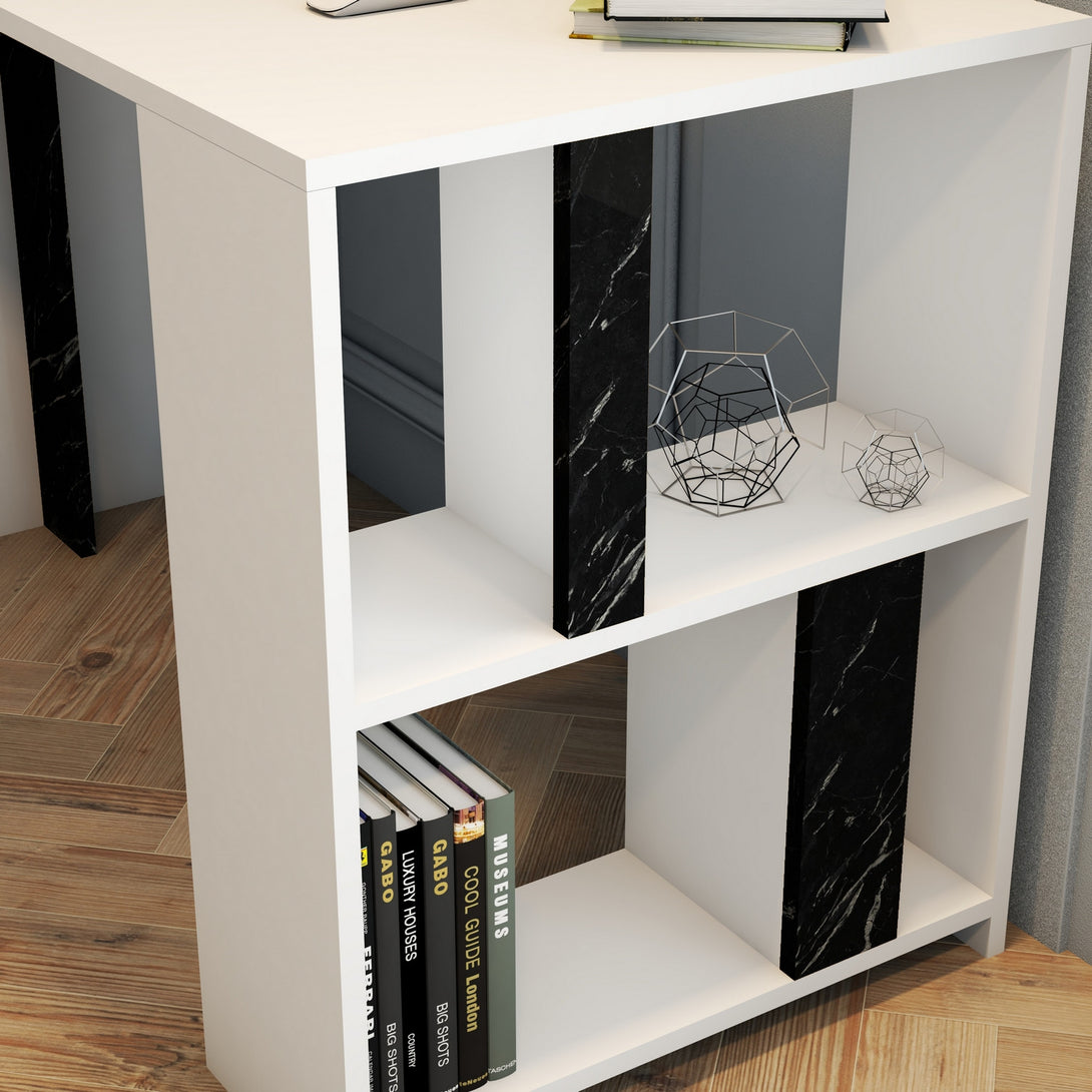 Radni stol Lima - White, Black Marble-Vasdom.hr