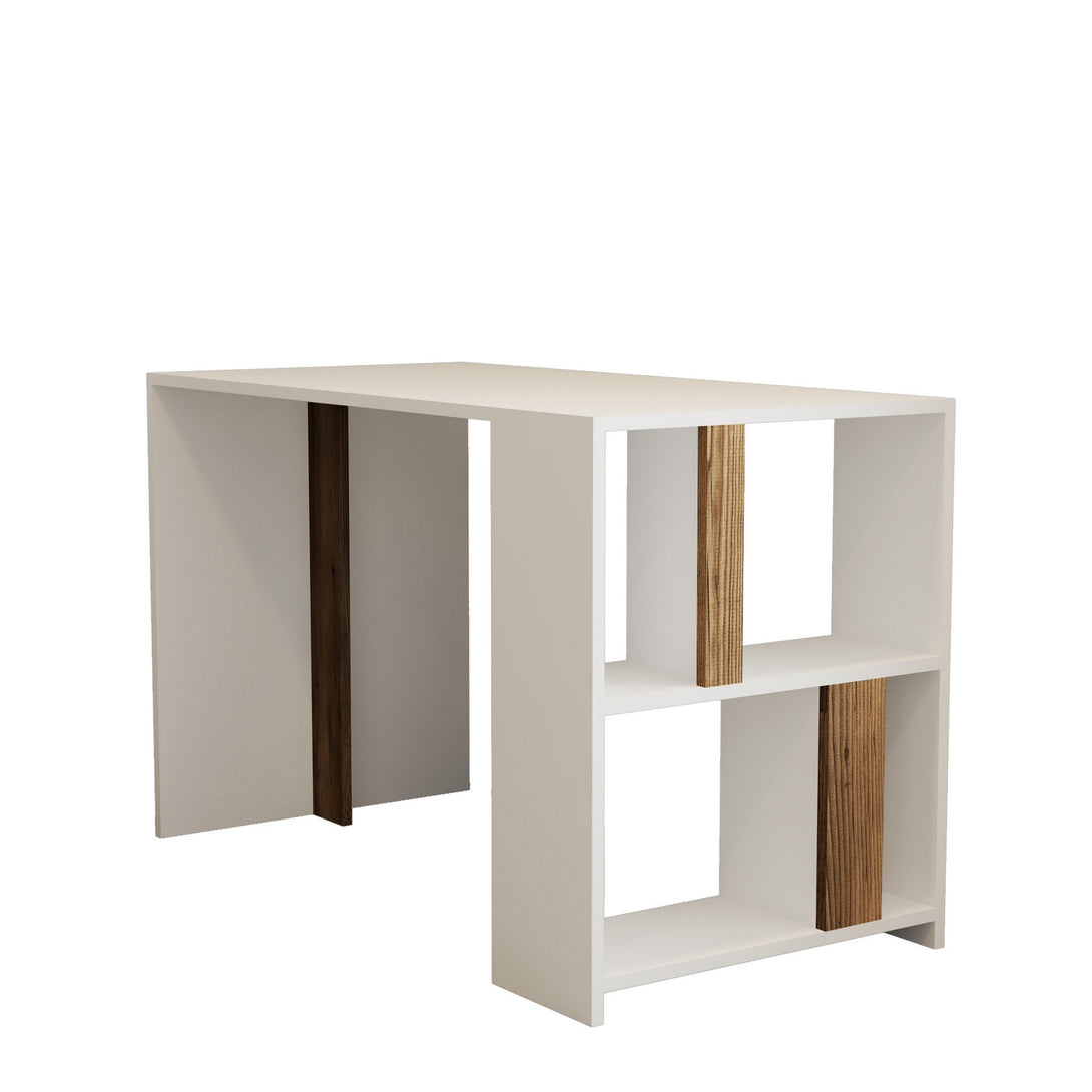 Radni stol Lima - White, Walnut-Vasdom.hr