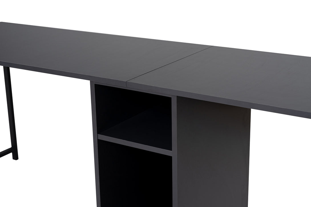 Radni stol Twin Study Desk - Anthracite, Black-Vasdom.hr