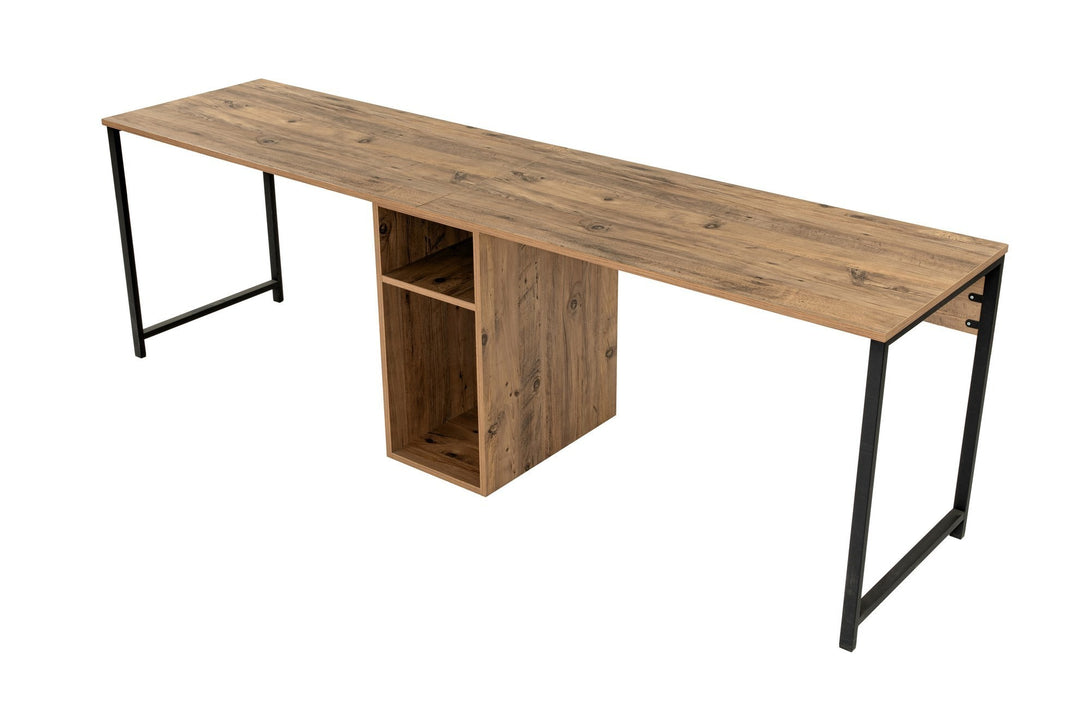 Radni stol Twin Study Desk - Atlantic Pine, Black-Vasdom.hr