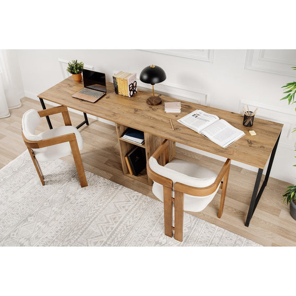 Radni stol Twin Study Desk - Atlantic Pine, Black-Vasdom.hr