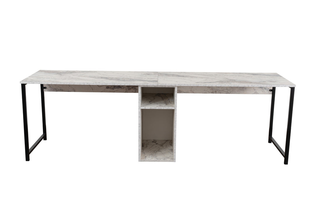 Radni stol Twin Study Desk - Freesia Marble, Black-Vasdom.hr