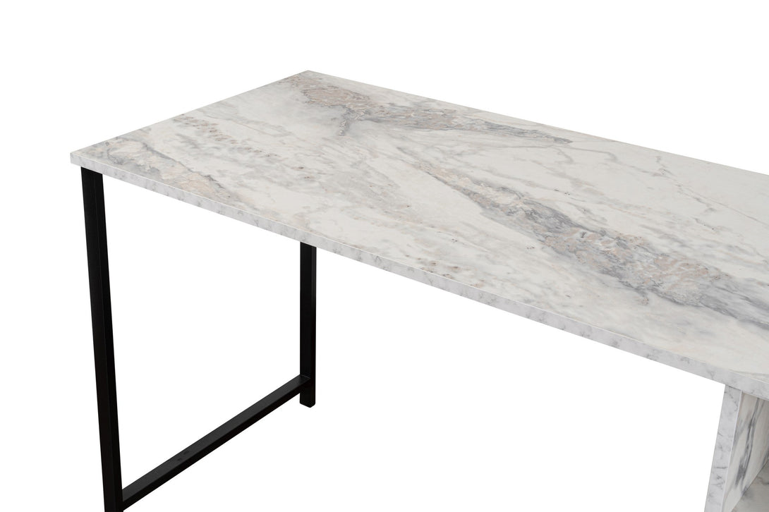 Radni stol Twin Study Desk - Freesia Marble, Black-Vasdom.hr