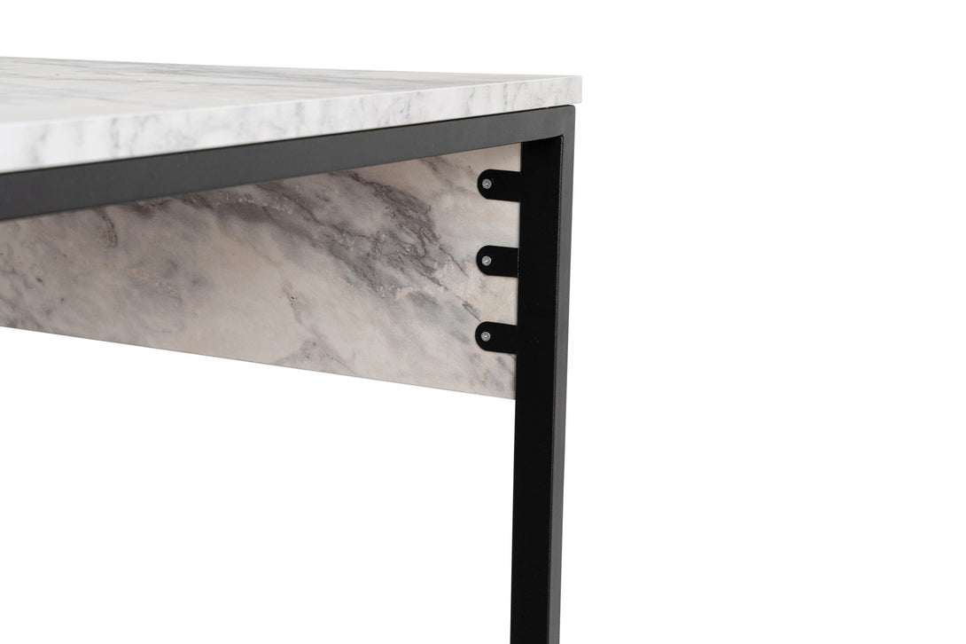 Radni stol Twin Study Desk - Freesia Marble, Black-Vasdom.hr