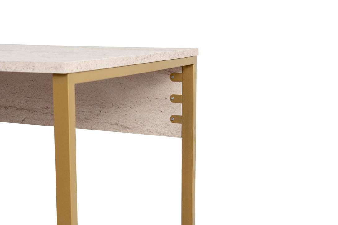 Radni stol Twin Study Desk - Travertine, Gold-Vasdom.hr