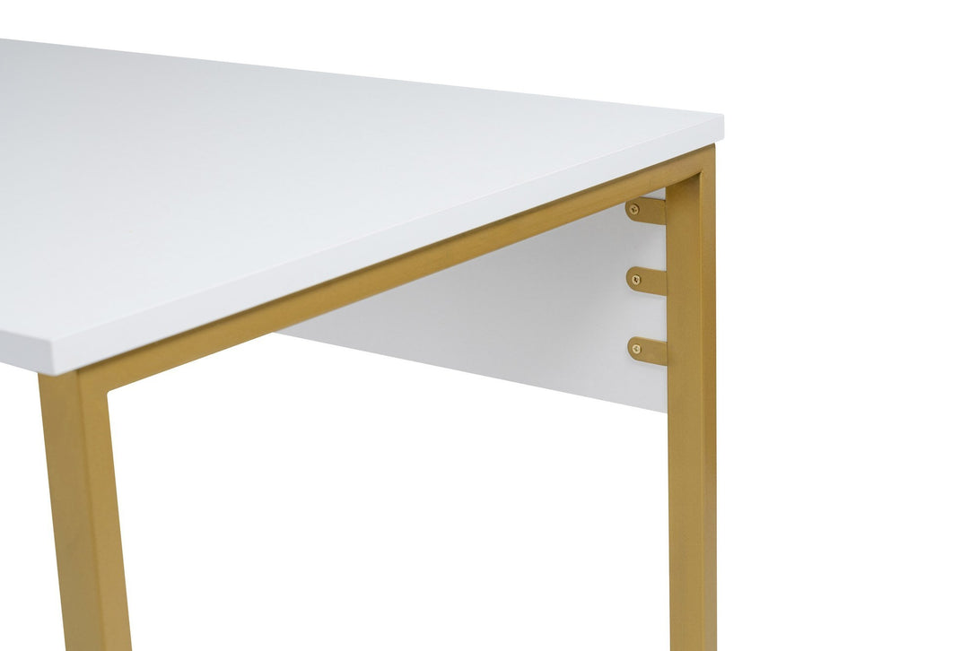 Radni stol Twin Study Desk - White, Gold-Vasdom.hr