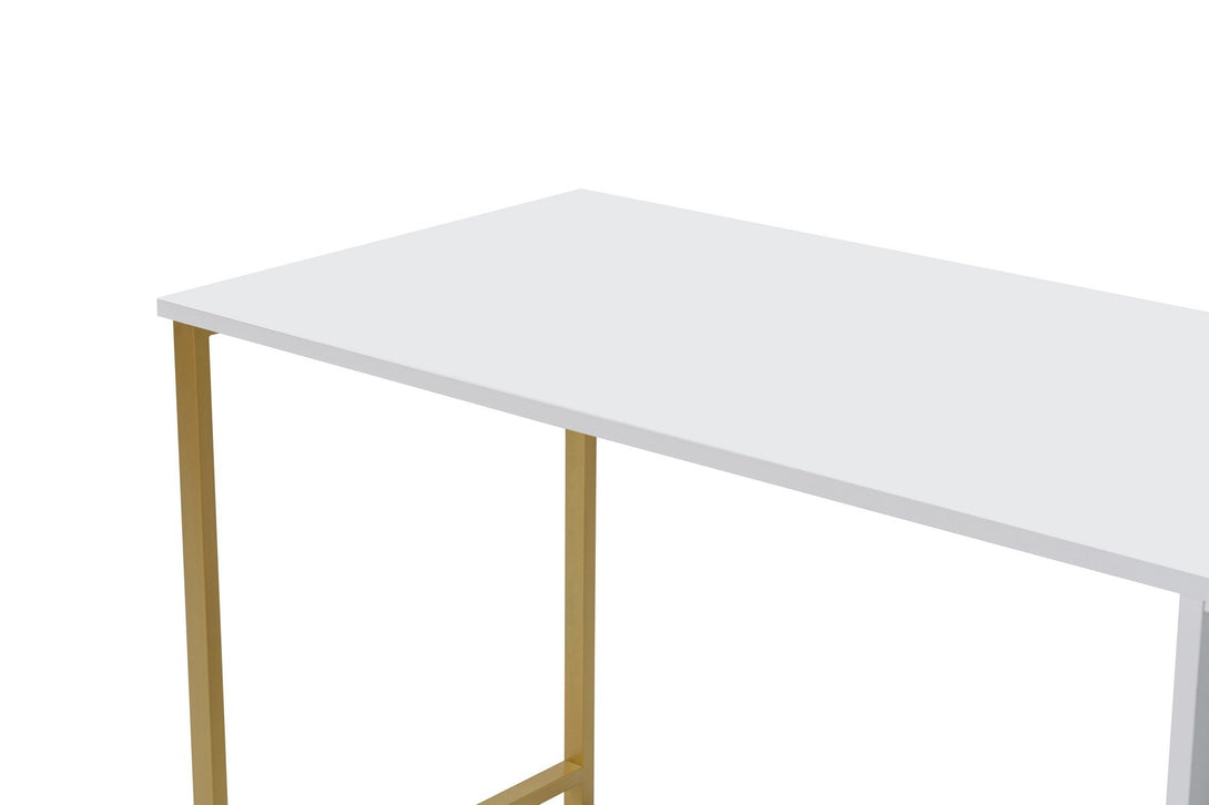 Radni stol Twin Study Desk - White, Gold-Vasdom.hr