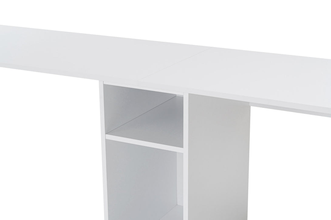 Radni stol Twin Study Desk - White, Gold-Vasdom.hr