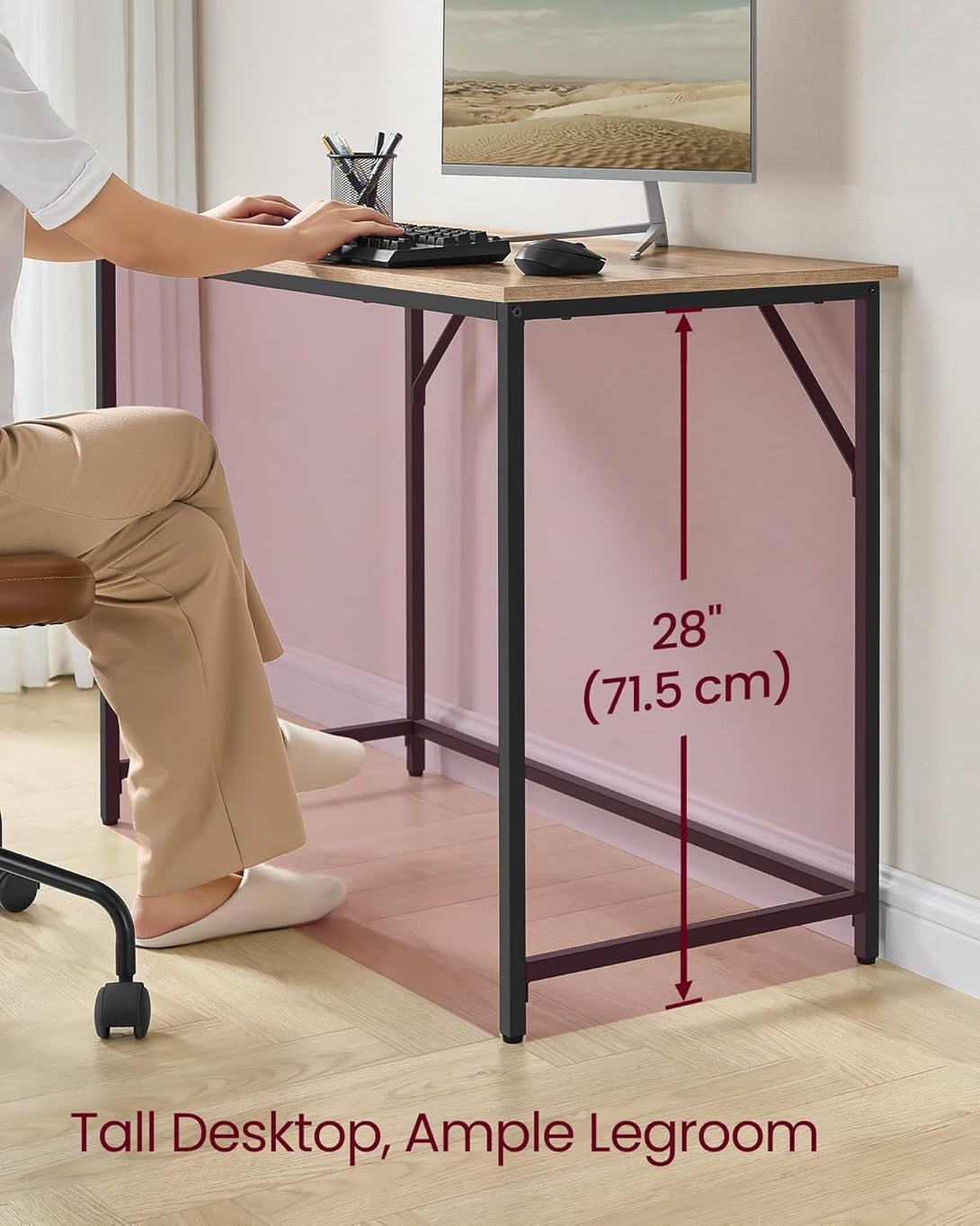 Radni stol za računalo, pisaći stol, 100 x 50 x 76 cm, smeđa i crna boja | VASAGLE-Vasdom.hr