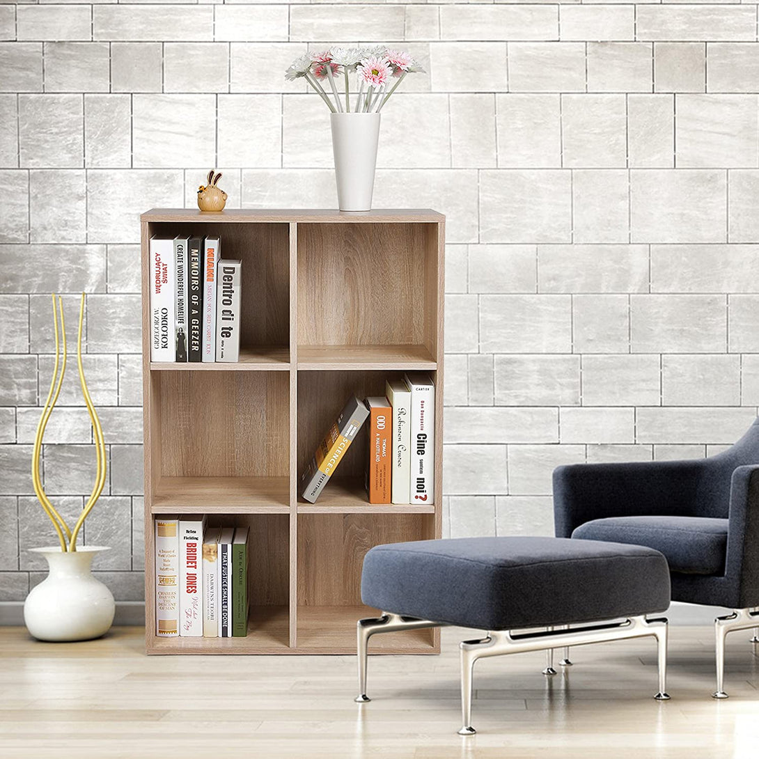 Regal sa 6 odjeljaka 65,5 x 30,5 x 97,5 cm u boji hrasta | VASAGLE-Vasdom.hr