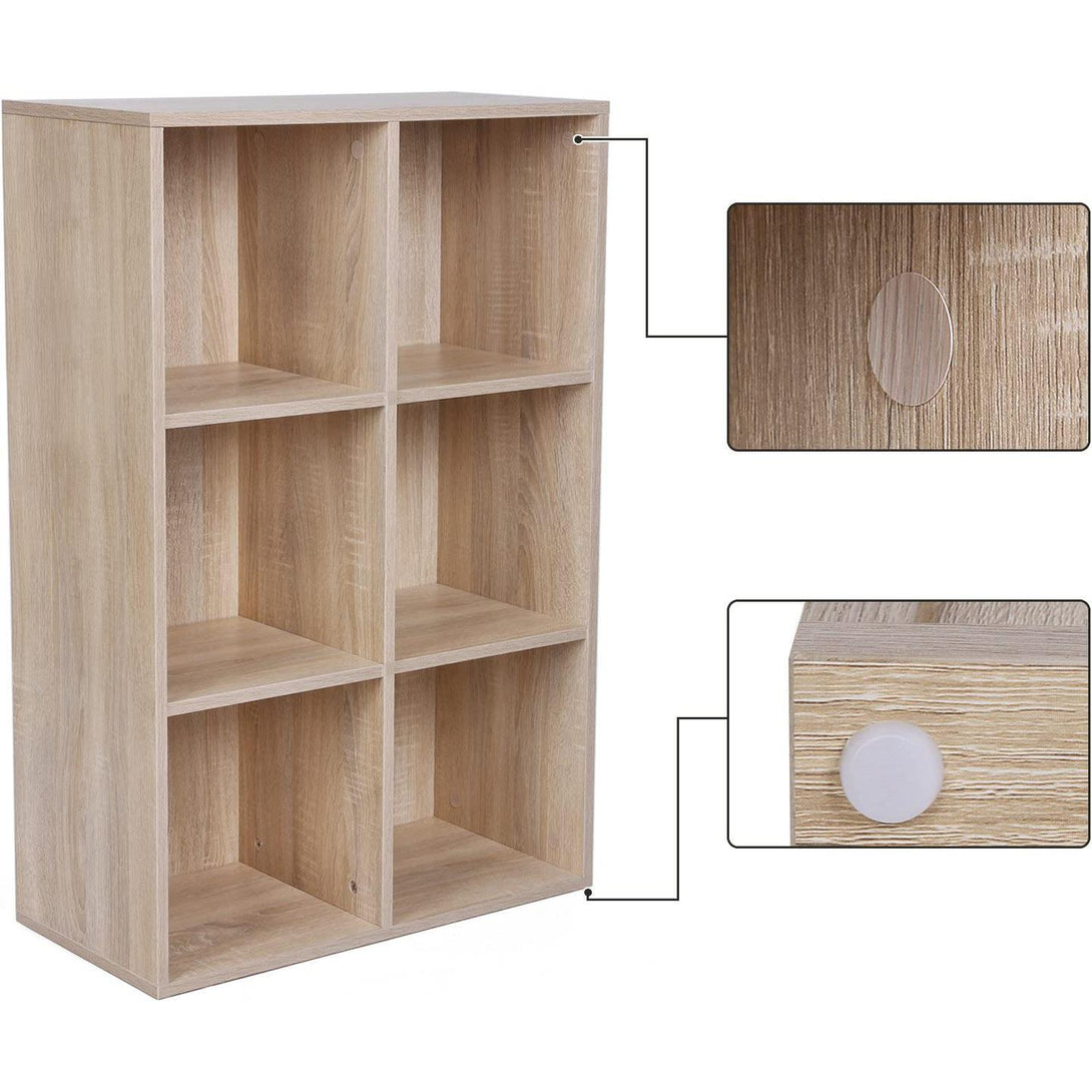 Regal sa 6 odjeljaka 65,5 x 30,5 x 97,5 cm u boji hrasta | VASAGLE-Vasdom.hr