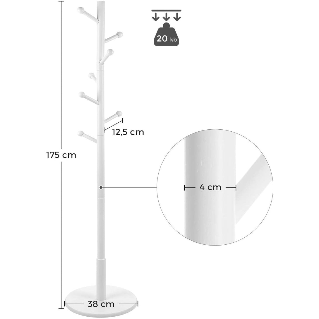 Samostojeća vješalica za kapute, odjeću, visoka 175 cm, bijela, | VASAGLE-Vasdom.hr