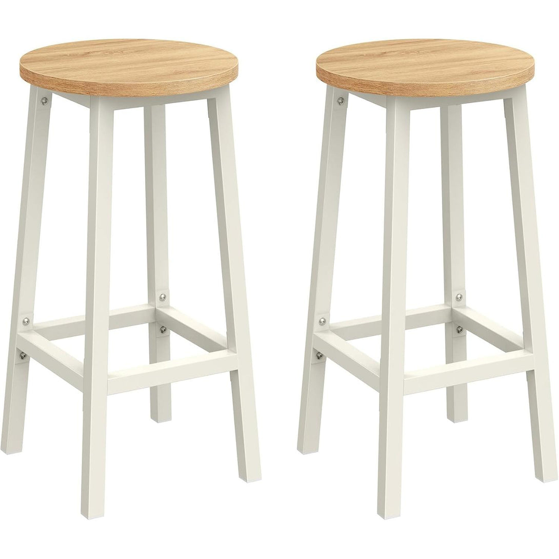 Set od 2 barske stolice, ‎32 x 32 x 65 cm, nosivosti do 100kg, bež i bijele boje | VASAGLE-Vasdom.hr