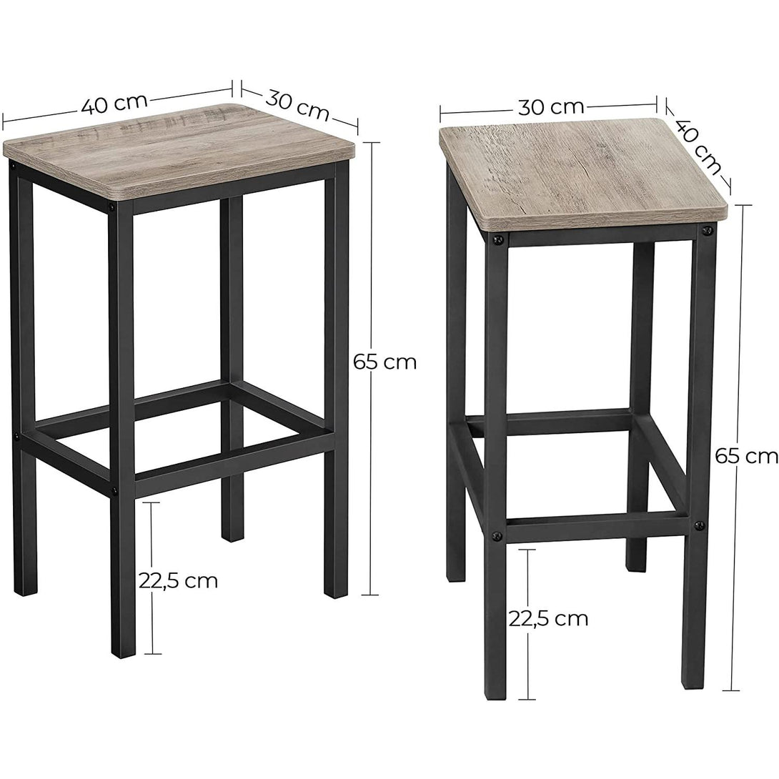 Set od 2 barske stolice, kuhinjske stolice 40 x 65 x 30 cm, sivo-crna | VASAGLE-Vasdom.hr